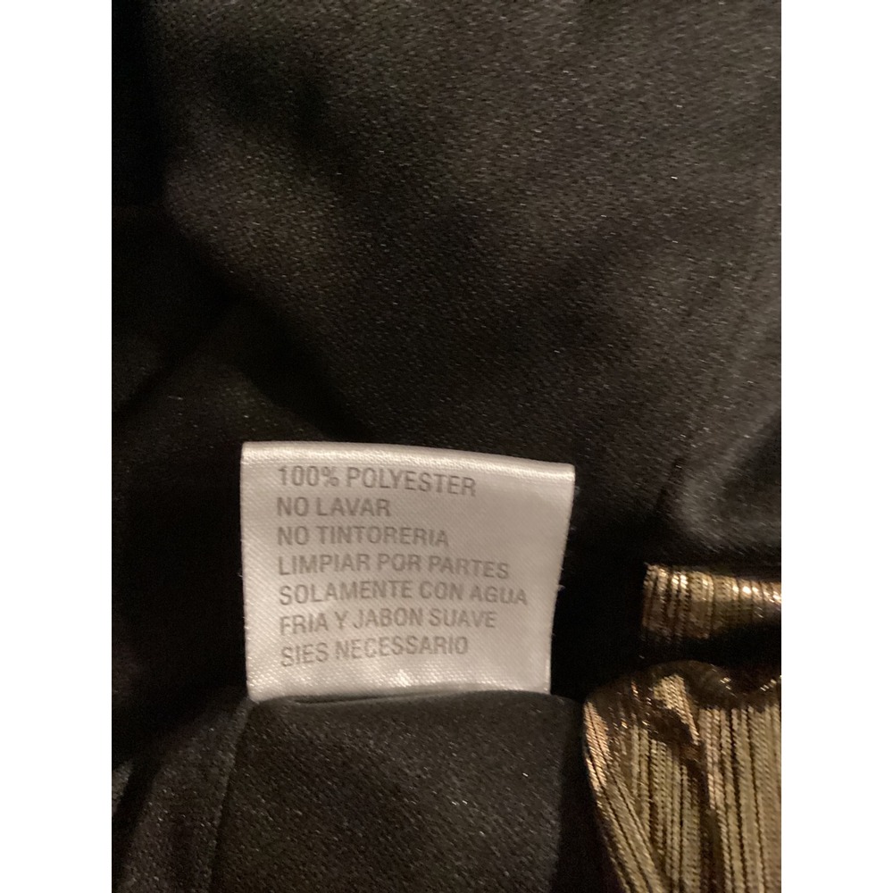 Ieena for Mac Duggal Gold Metallic Halter Gown High Slit Formal Dress 14 - Picture 11 of 11